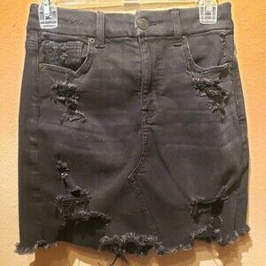 American Eagle Curvy Hi Rise Mini Skirt Black Size 4